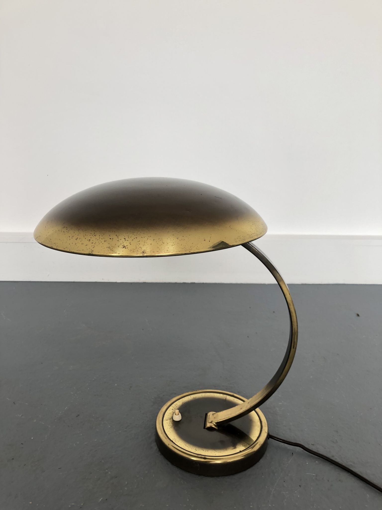 Brass bauhaus desk lamp 6751 by christian dell for kaiser leuchten, 1930s