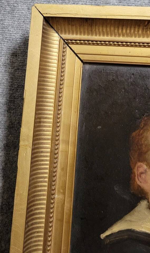 Huile sur panneau de bois, portrait d'enfant époque Empire