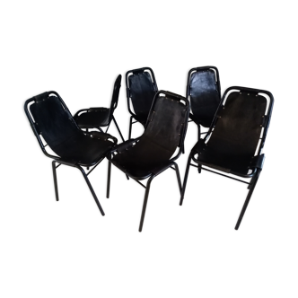 Leather and metal chairs