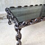 Table à chaînes brutaliste, années 1970