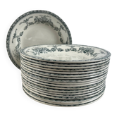 Lot de 19 assiettes creuses en terre de fer Ninon 24cm