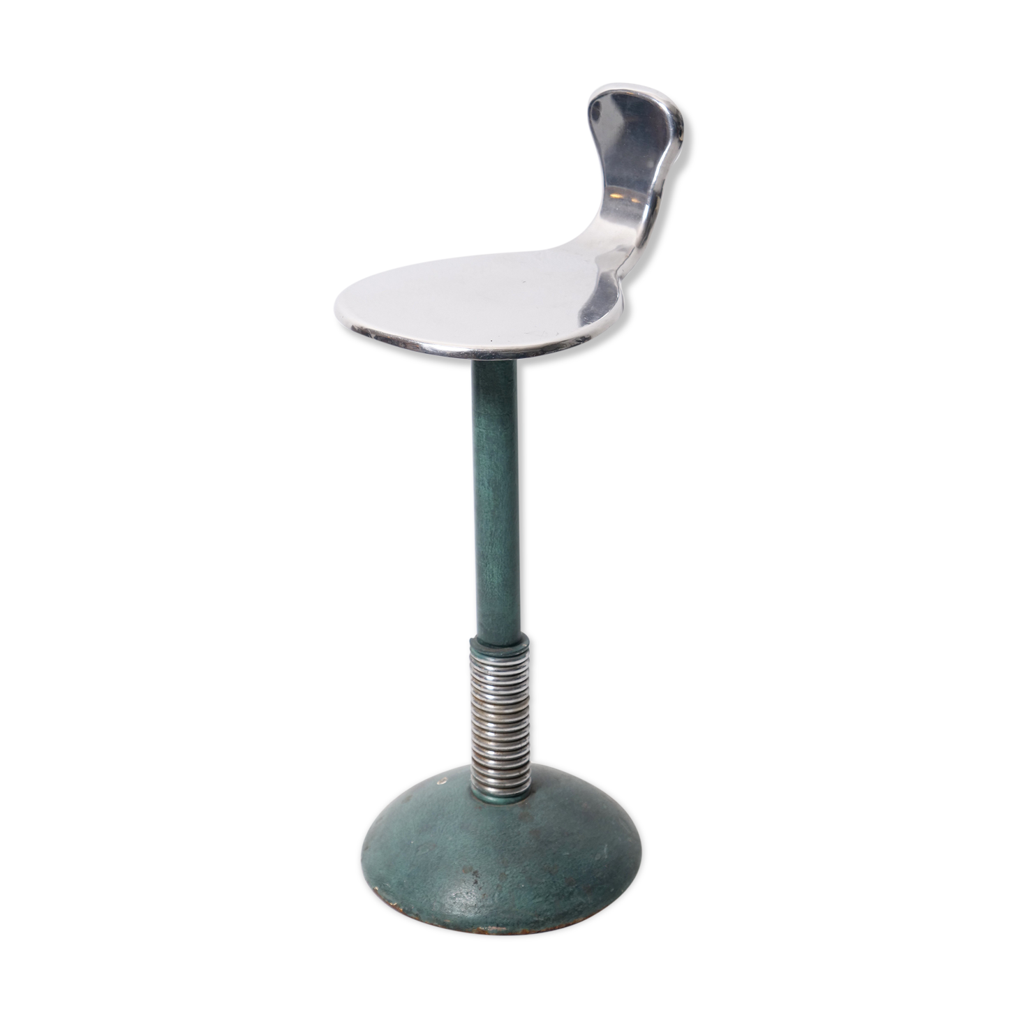 Active seated stool on vintage art deco spring
