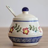 Ceramic jam pot with floral decoration