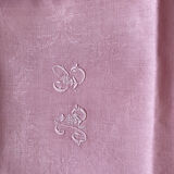 Set of 6 embroidered damask linen napkins