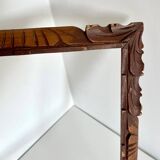 Cadre ancien sculpté à la main en bois de cèdre 29,5 cm x 24 cm