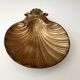 Vintage soap dish shell brass, soap holder gold