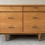 Large vintage 6-drawer chest of drawers from the 50s in oak.