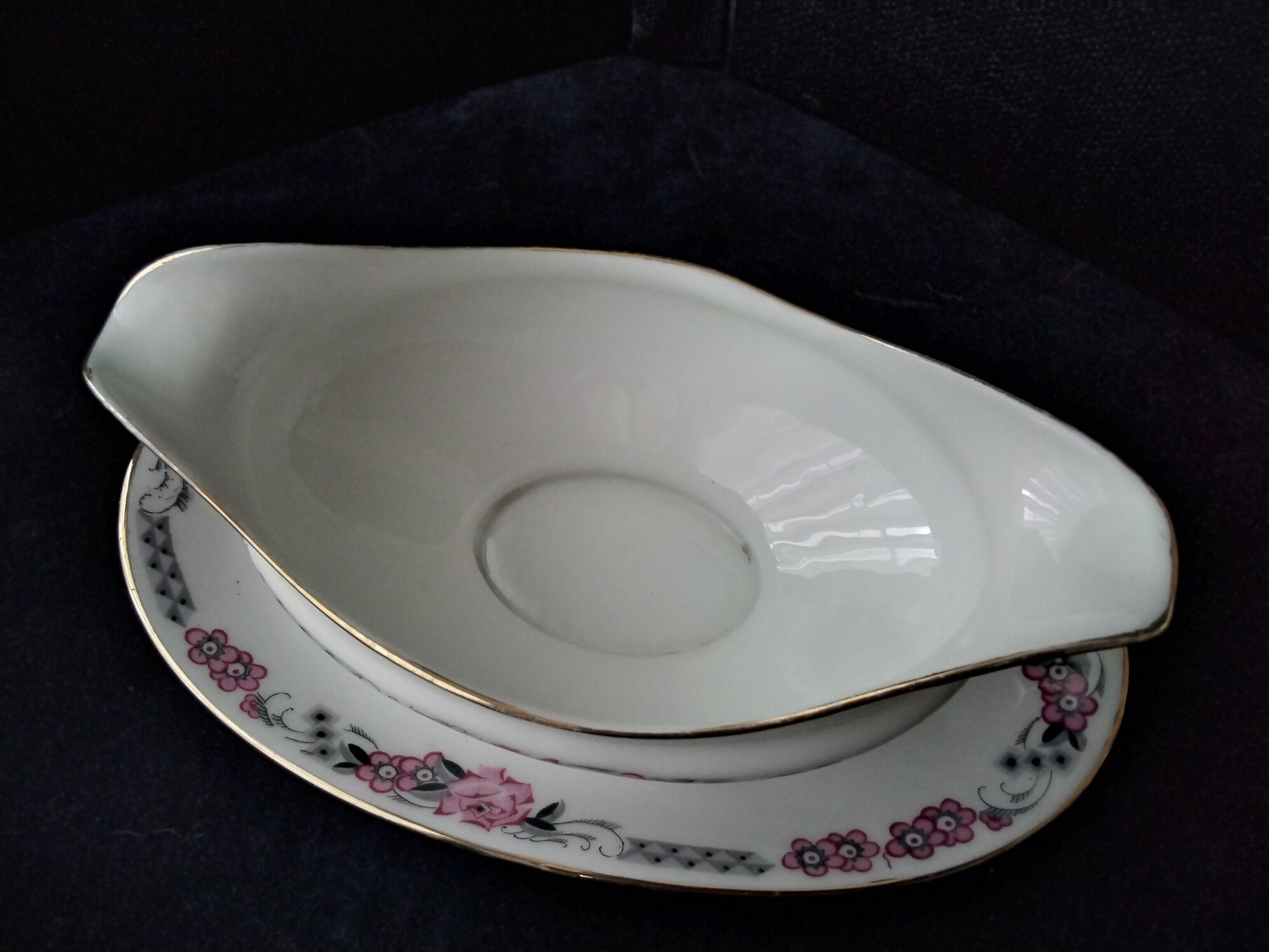 Saucière ancienne en porcelaine  Art Déco