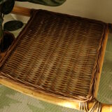 Shelf, console, bamboo, vintage wicker