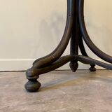 Umbrella holder in arched and dark wood