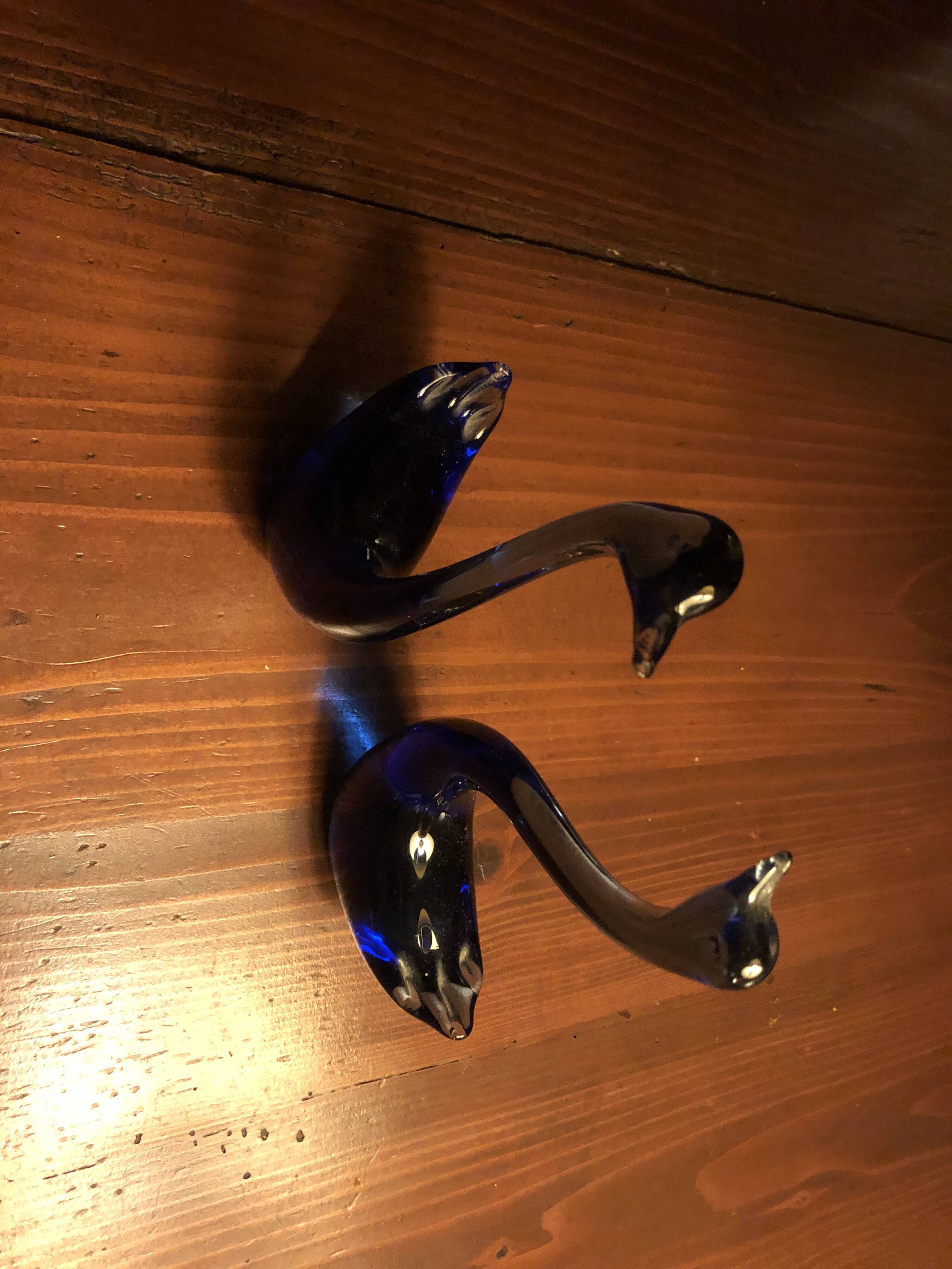 pair of murano glass swans eighties '80 vintage