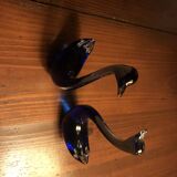 pair of murano glass swans eighties '80 vintage