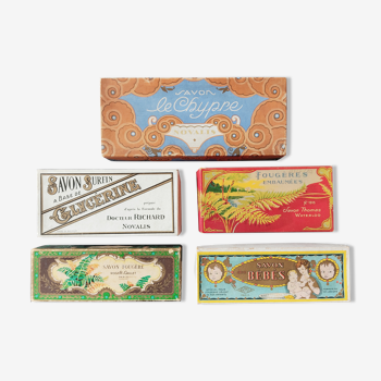 Set of 5 decorative soap boxes