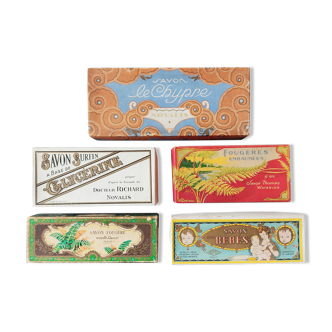 Set of 5 decorative soap boxes