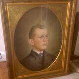 Portrait of a man with lorgnons by August Wilde 1882 -1950.Pastel signed and dated 1918.