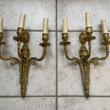 Pairs of Louis XVI bronze wall lamps