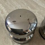Salière et poivrier vintage années 70 en inox