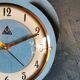 Silent vintage formica wall pendulum clock "Dam blue black"