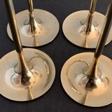 4 Scandinavian brass candle holders