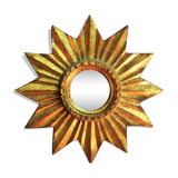 Sunny gilded wooden mirror 35x35cm