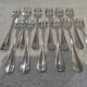 12 silver-plated oyster forks, Ercuis goldsmith, baguette-shaped, 14.3 cm