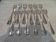 12 silver-plated oyster forks, Ercuis goldsmith, baguette-shaped, 14.3 cm