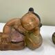 Carved wooden bookends
