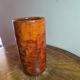 Vintage ceramic vase signed "Miep" with orange flamed glaze.