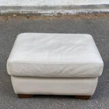 Beige leather pouf from IKEA