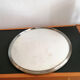 Set of 3 round mirrored trays, metal strapping, 1950/60