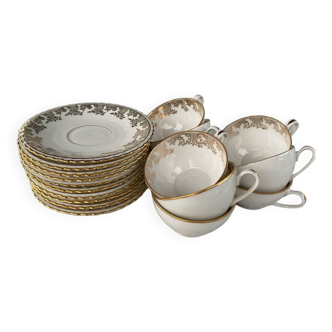 Porcelain tea service with gold decorations