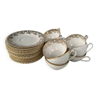 Service à thé porcelaine avec décors dorés