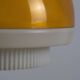 Vintage 1970s Philips Amber Acrylic & White Dome Mushroom UFO Pendant Lamp