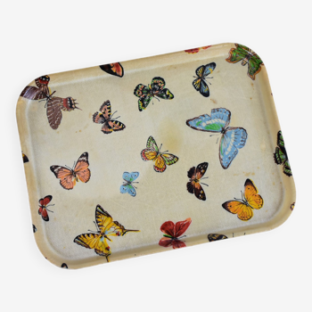 Vintage tray butterfly décor