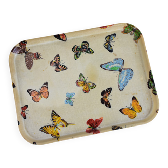 Vintage tray butterfly décor