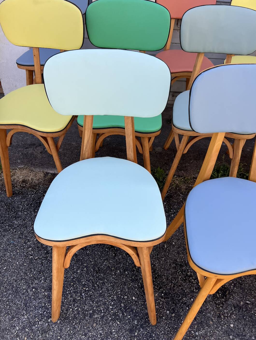 (lot) 14 Heart Compass Multicoloured Chairs