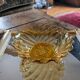 Amber glass floral bowl – 1960s-1970s