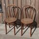 Paire de chaises bistrot en bois courbé