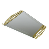 Josef Frank Attr. Mid-Century Brass Loop Wall Mirror, Austria, 1950s