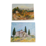 2 paintings on canvas