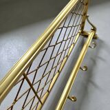Large mid-century wall coat rack golden