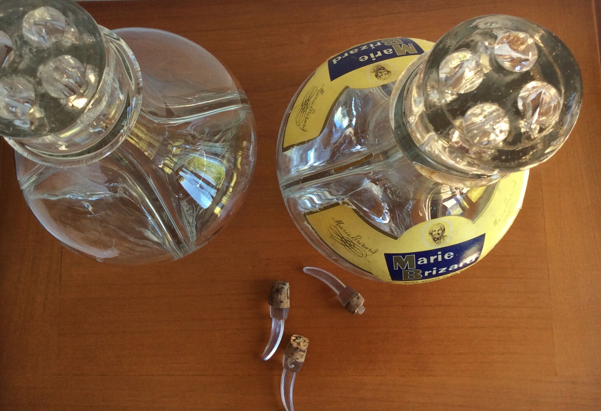 Old liqueur bottle 4 compartments marie Brizard bordeaux