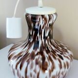 Pendant light in white opal glass with black speckles, 1960s/1970s