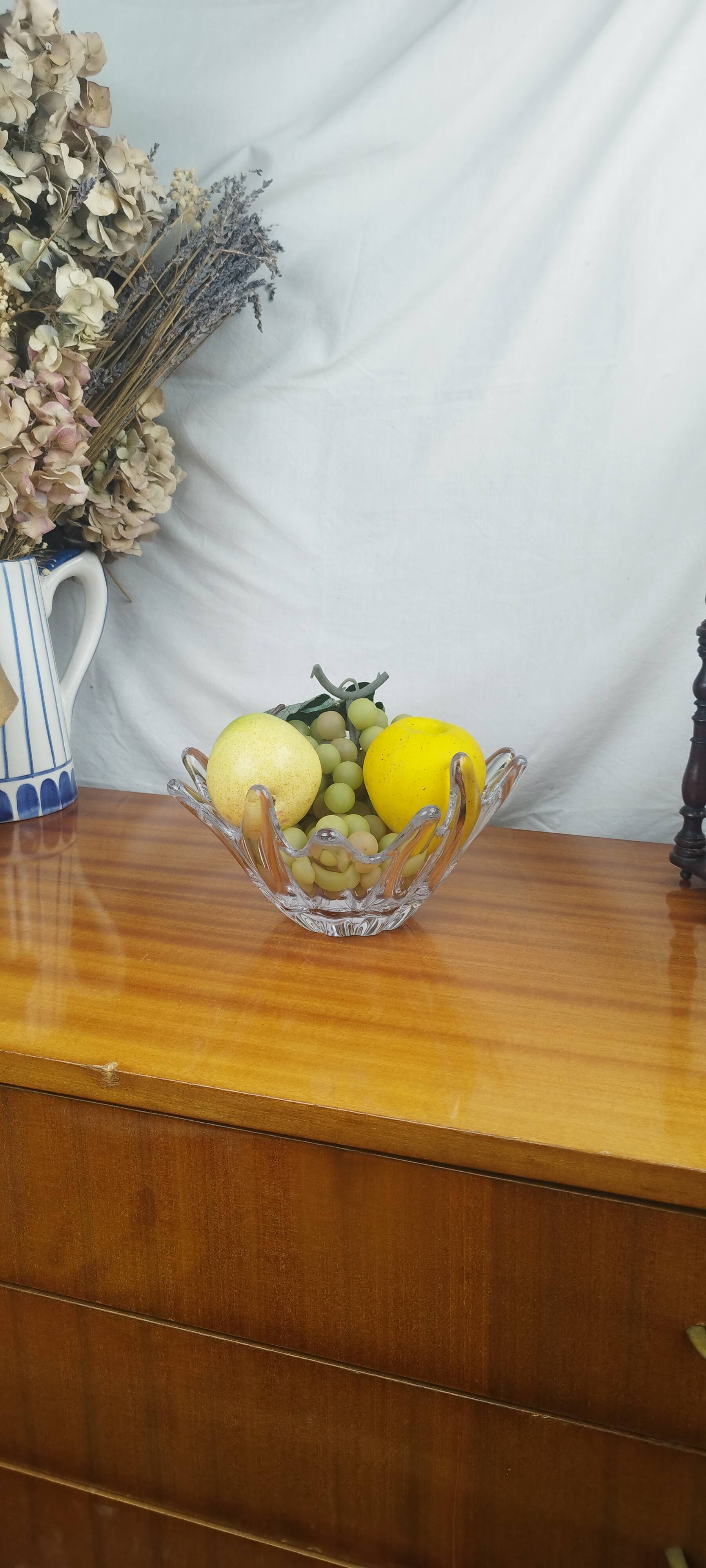 Daum France Crystal Starfish Fruit Bowl, Vintage 70s