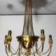 Neoclassical style brass chandelier decorated with pearl garlands
