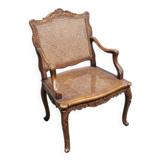Regency style carved cane armchair