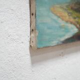 Painting on old canvas signed Lévêque