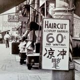 Timeless Street Scene – Barber Shop, Chatham Square, Chinatown (1956)