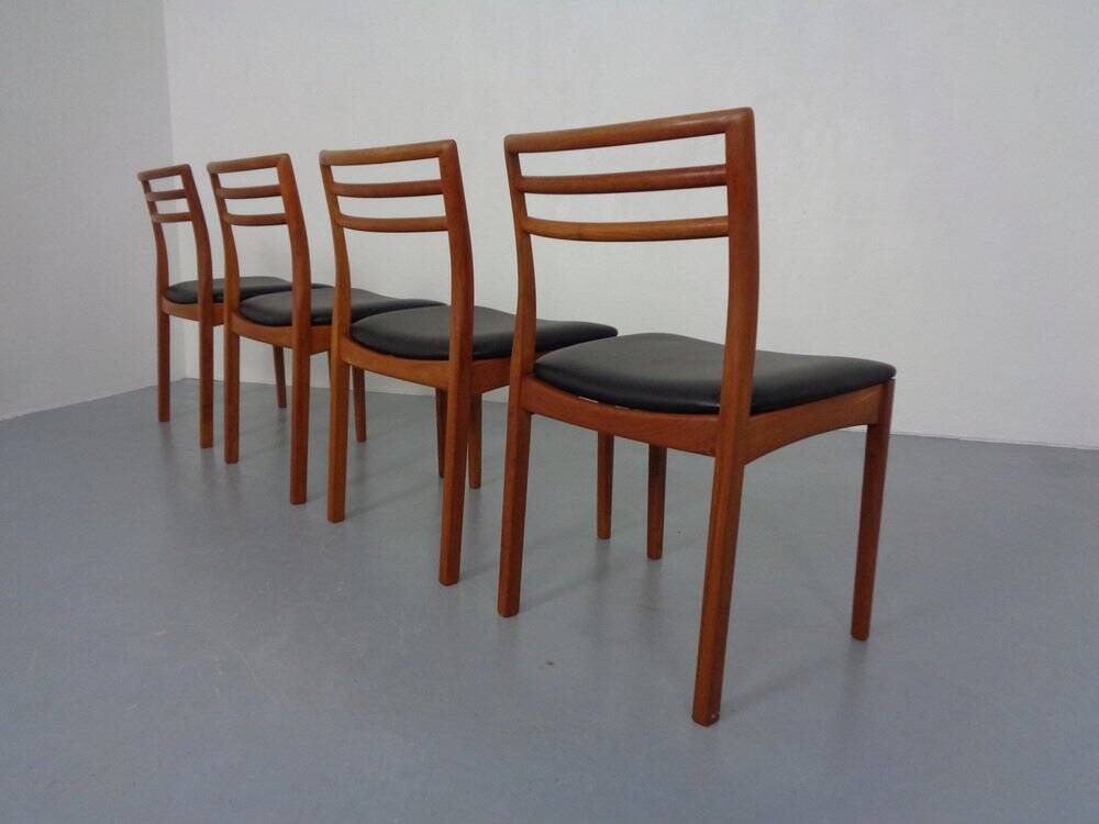 Danish Teak Dining Chairs, 1960s, Set of 4