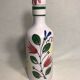 Old bottle Elchingerceramics drawing flowers + Cap France Vintage